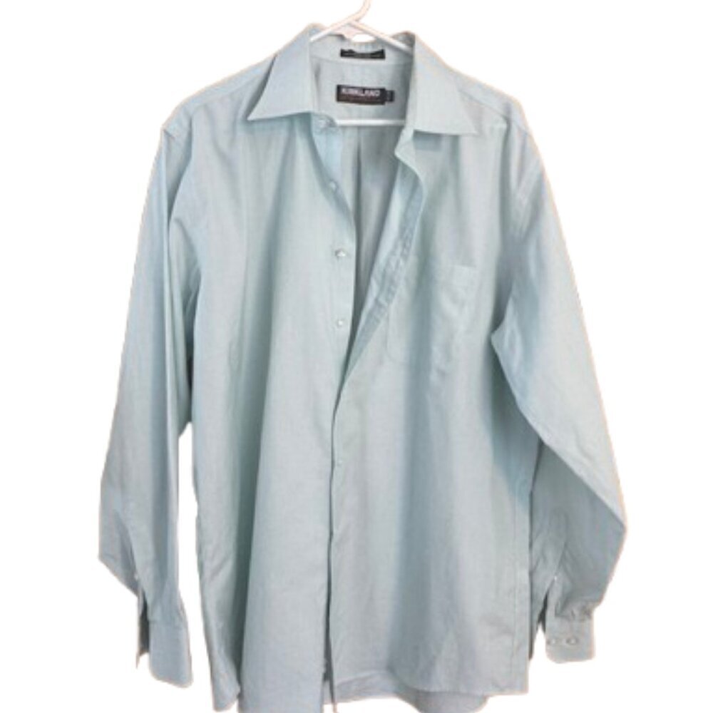 Kirkland Signature Men's 17-35 Non-Iron Button-Down Dress (K) Green